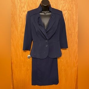 White House Black Market navy skirt suit, XS (0/2)
